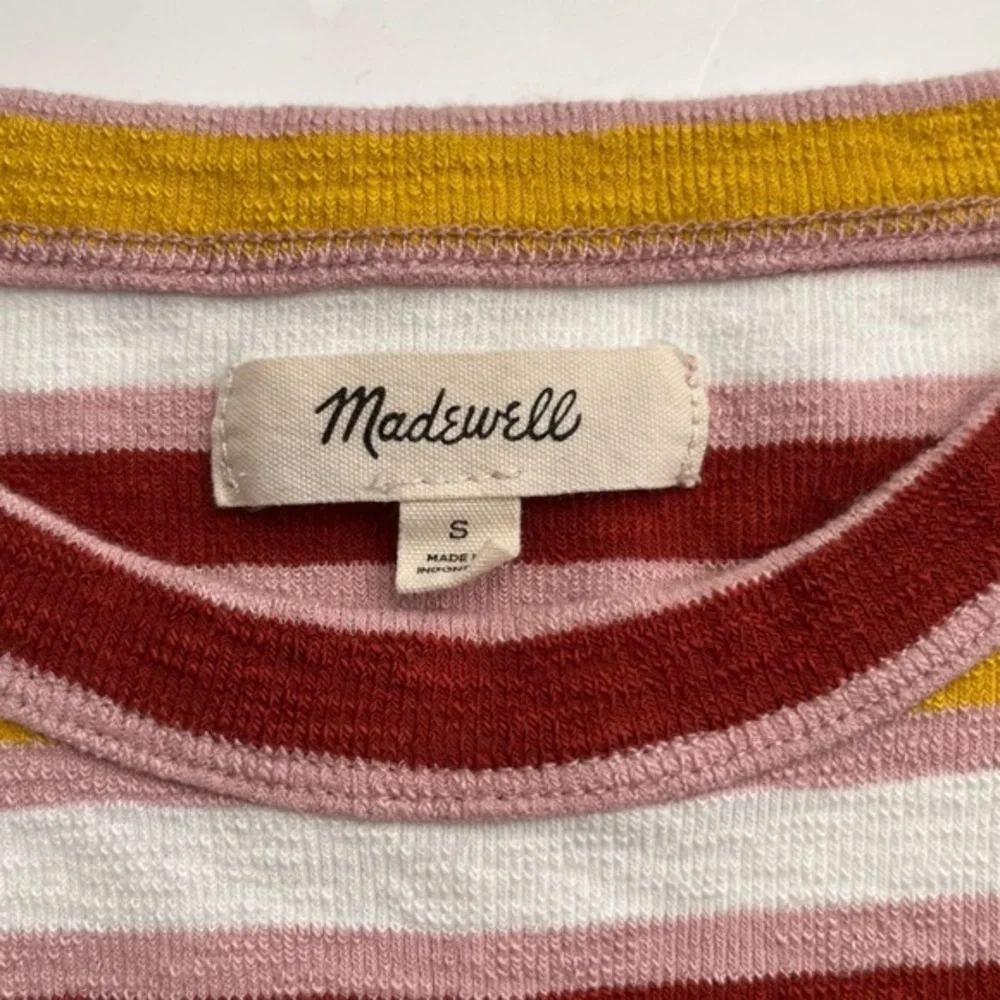 Madewell Pink, Red, Marigold and White Striped Westville Tank Top Size Small